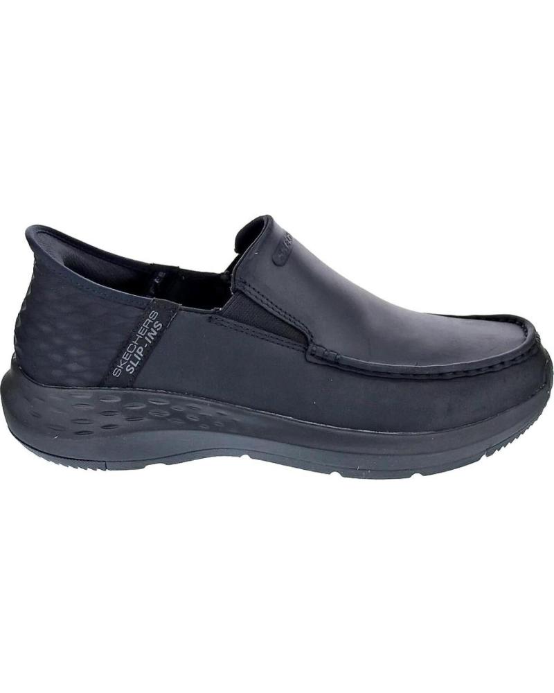 MOCASINES SKECHERS USA HOMBRE NEGRO SLIP-INS RELAXED FIT BBK