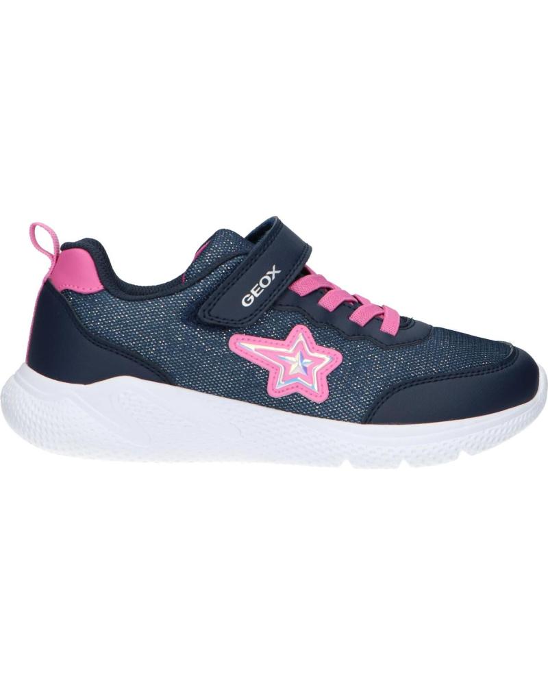ZAPATILLAS GEOX J SPRINTYE NIÑA VELCRO AZUL MARINO Y FUCSIA C4268 NAVY-FUCHSIA