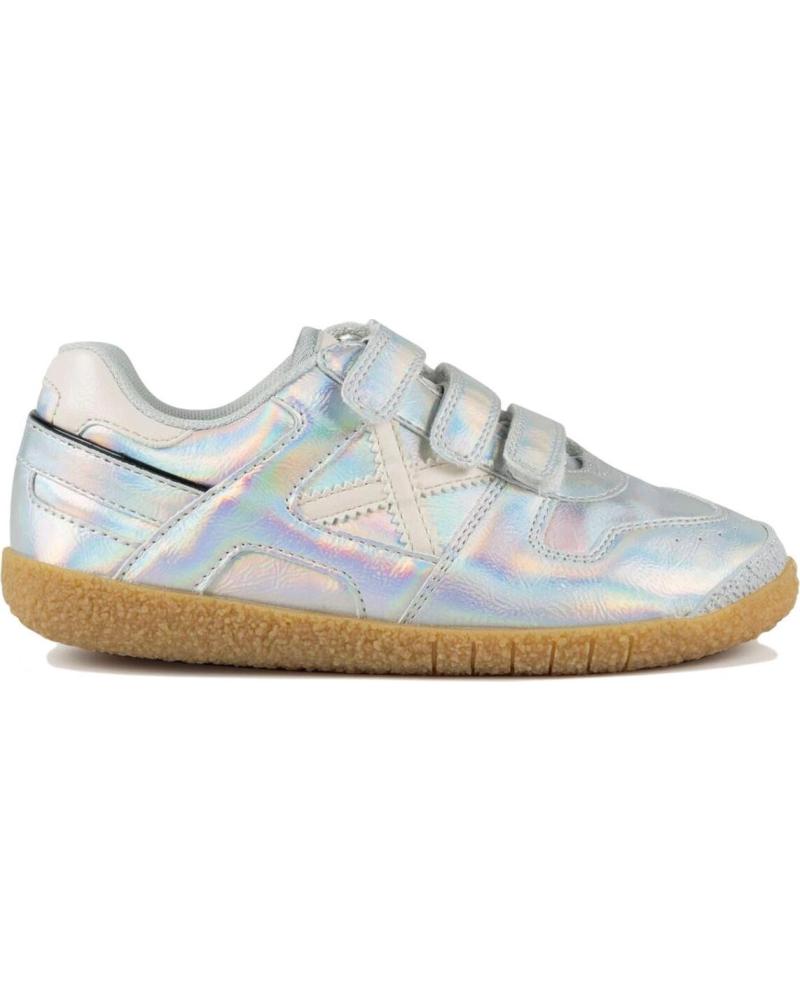 MUNICH ZAPATILLAS MUNICH MINI GOAL VCO CIERRE VELCRO NIÑOS PLATA SILVER