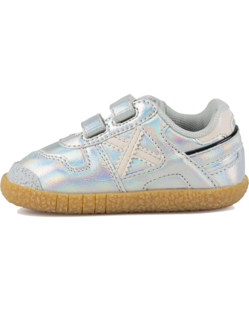 MUNICH ZAPATILLAS MUNICH BABY GOAL VELCRO PLATA SILVER