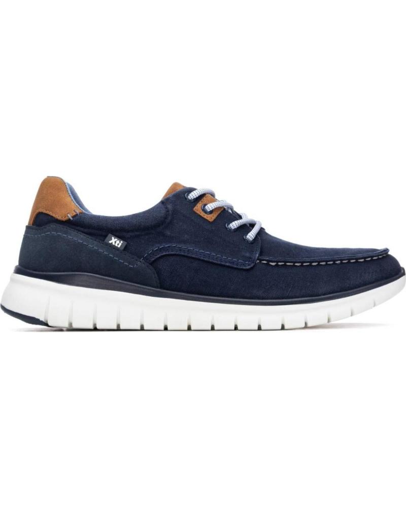 XTI ZAPATILLAS CASUAL DE LONA CON CORDONES Y DETALLE EN TALÓN AZUL