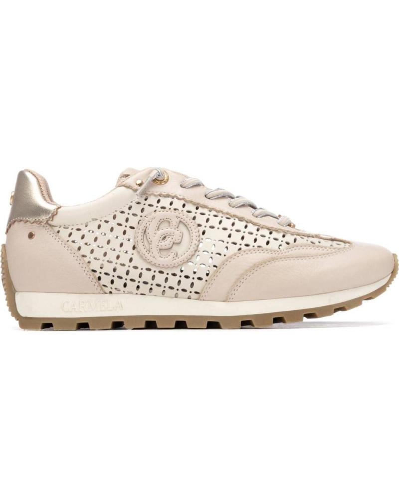 CARMELA ZAPATILLAS DEPORTIVAS CON PERFORACIONES DETALLE METÁLICO BEIGE