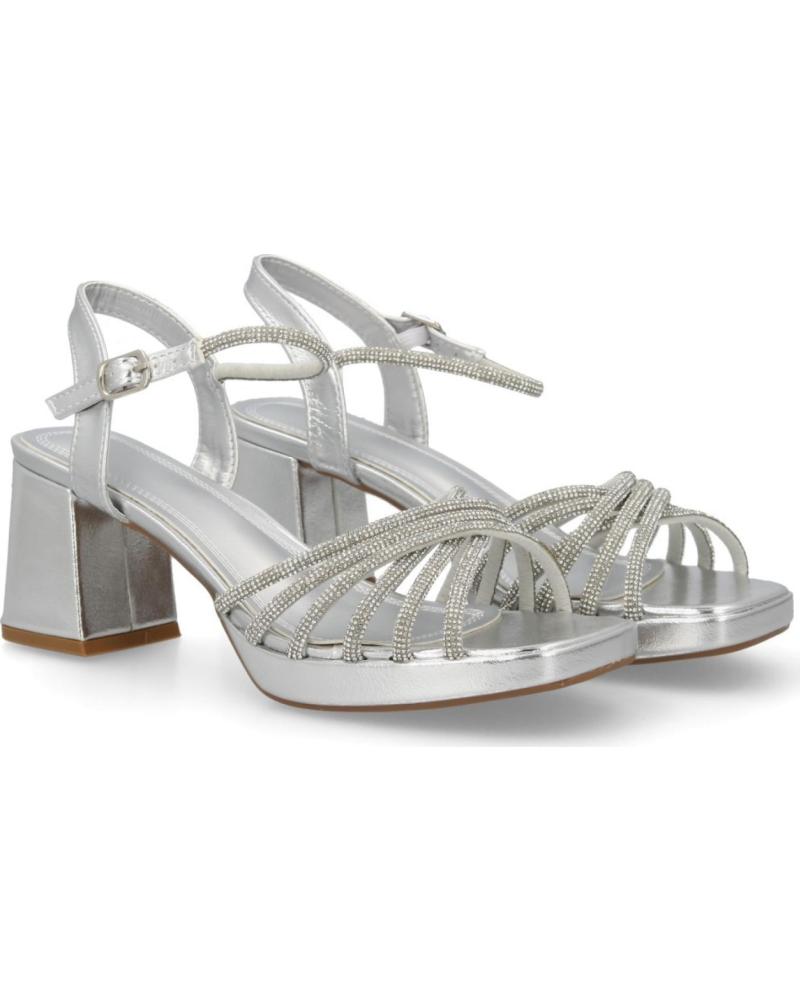 SPORT3PUNTO0 SANDALIAS DE TACÓN PLATEADAS CON TIRAS BRILLANTES VARIOS COLORES