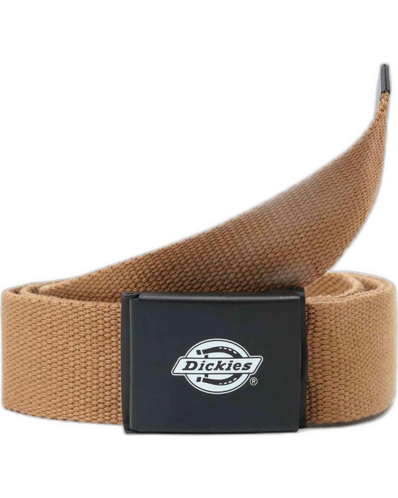 DICKIES CINTURÓN DICKIES PARA HOMBRE DE TELA MARRÓN CON HEBILLA NEGRA MARRON