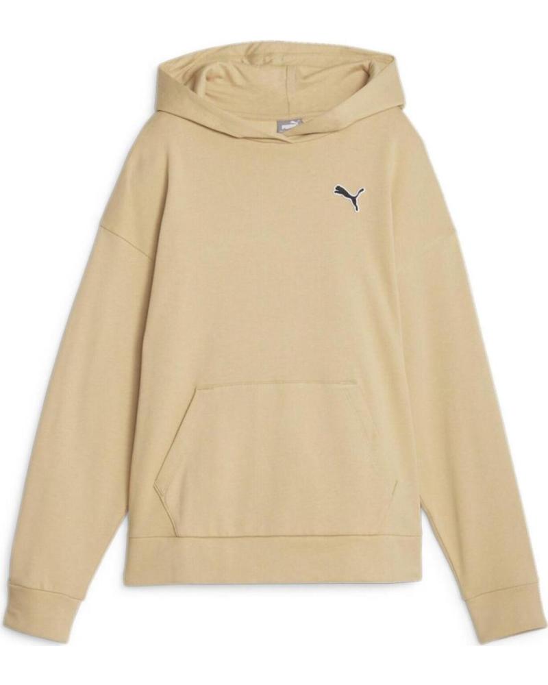 PUMA SUDADERA CON CAPUCHA PUMA ESSENTIALS LOGO MUJER BEIGE BEIGE