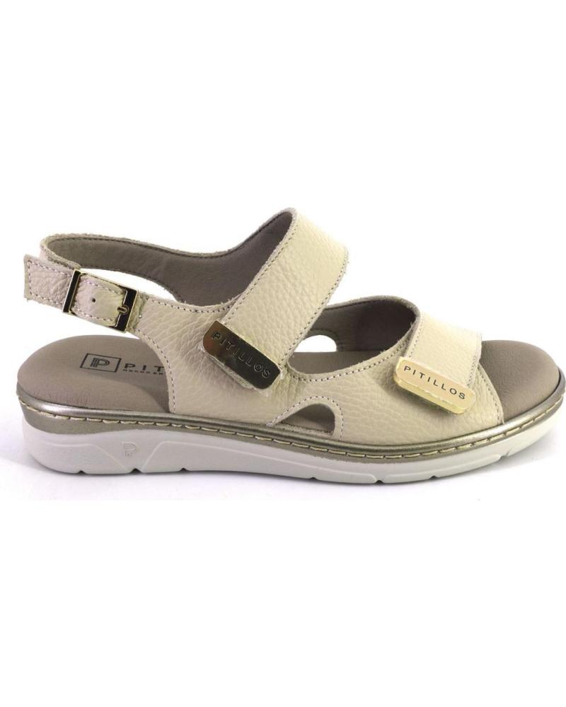 PITILLOS SANDALIAS DE PIEL PARA MUJER PITILLOS 11000 COLOR CREMA CREMA