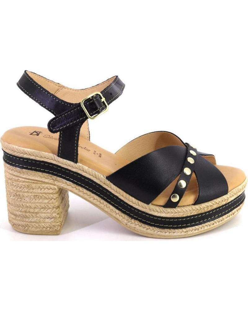 PITILLOS SANDALIAS DE PIEL NEGRAS PARA MUJER PITILLOS 30213 NEGRO