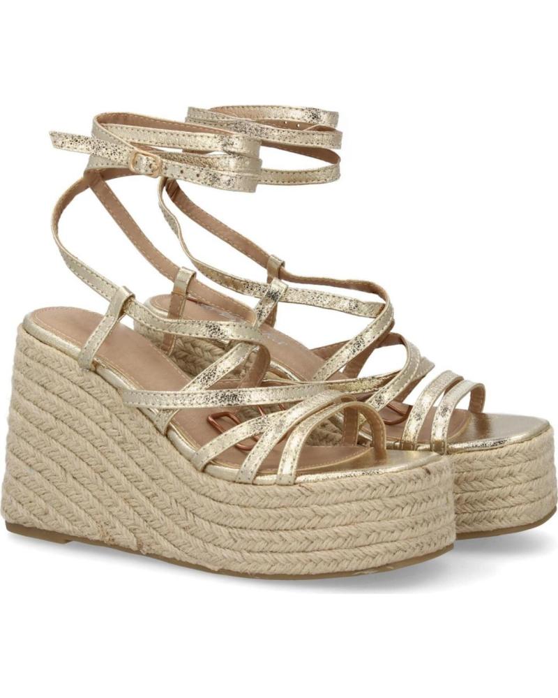 SPORT3PUNTO0 SANDALIAS DE CUÑA DORADAS CON TIRAS CRUZADAS PARA MUJER VARIOS COLORES