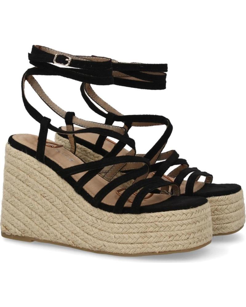 SPORT3PUNTO0 SANDALIAS DE CUÑA ALTAS CON TIRAS NEGRAS VARIOS COLORES