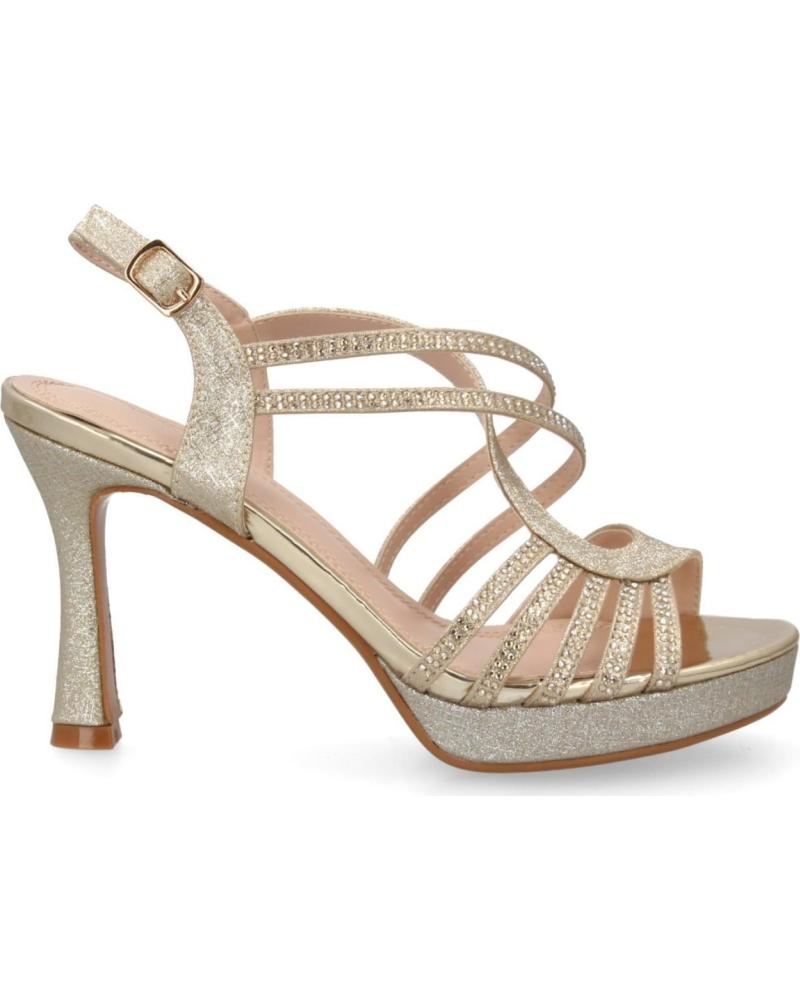 SPORT3PUNTO0 SANDALIAS DE TACÓN DE TIRAS DORADAS PARA MUJER VARIOS COLORES