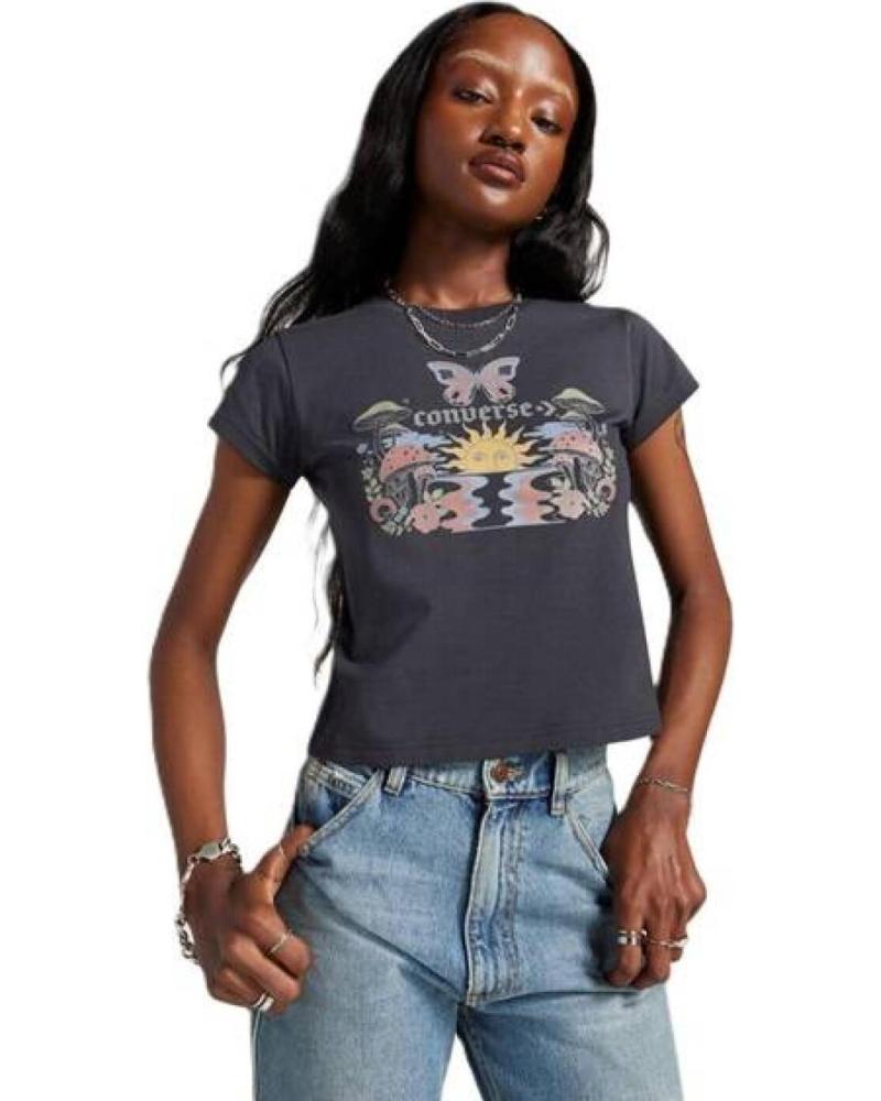 CONVERSE CAMISETA CONVERSE DE MANGA CORTA CON ESTAMPADO GRÁFICO PARA MUJER GRIS