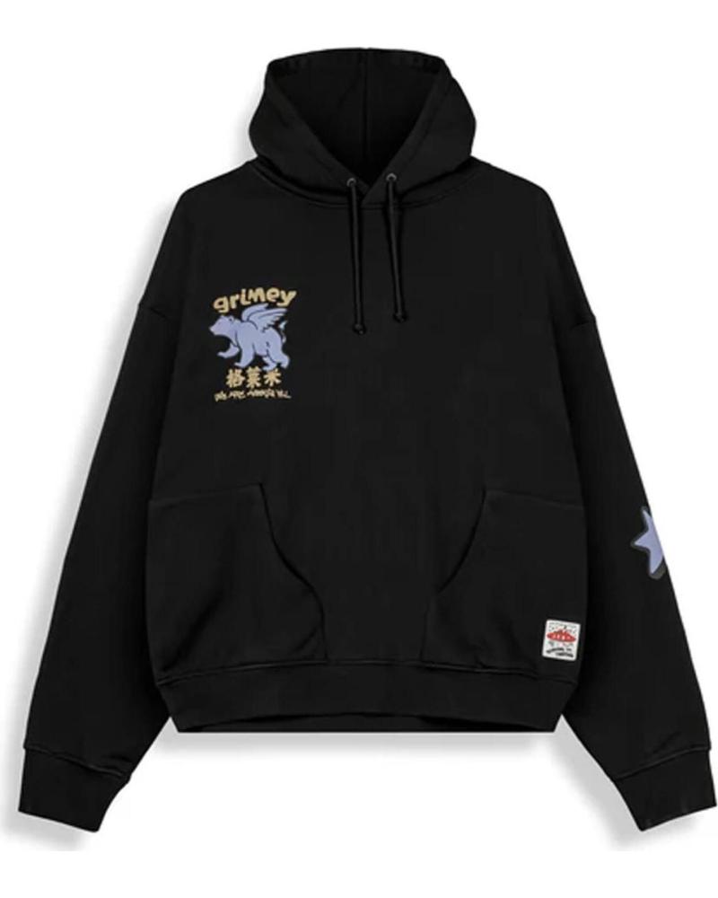 GRIMEY SUDADERA UNISEX GRIMEY NEGRA CON ESTAMPADO ABSTRACTO NEGRO