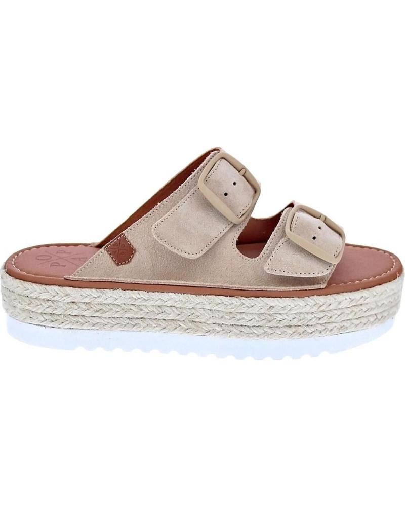 Sandalias de Mujer POPA SANDALIAS DE MUJER POPA CON CUÑA DE ESPARTO Y HEBILLAS BEIGE
