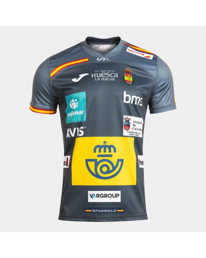 JOMA CAMISETA OFICIAL SELECCIÓN ESPAÑOLA JOMA HOMBRE NEGRA NEGRO BLACK METALLIC SILVER WHITE