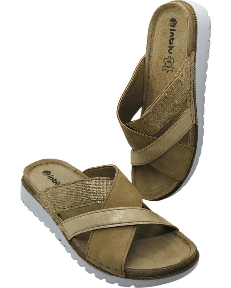 INBLU SANDALIAS PLANAS MUJER INBLU ESTILO CHANCLA CN000057 PLATINO PLATINO