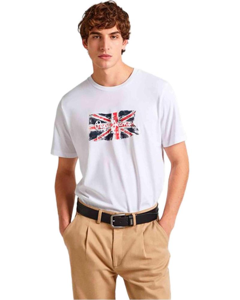 PEPE JEANS CAMISETA PEPE JEANS DE MANGA CORTA CON ESTAMPADO UNION JACK PARA HOMBRE BLANCO