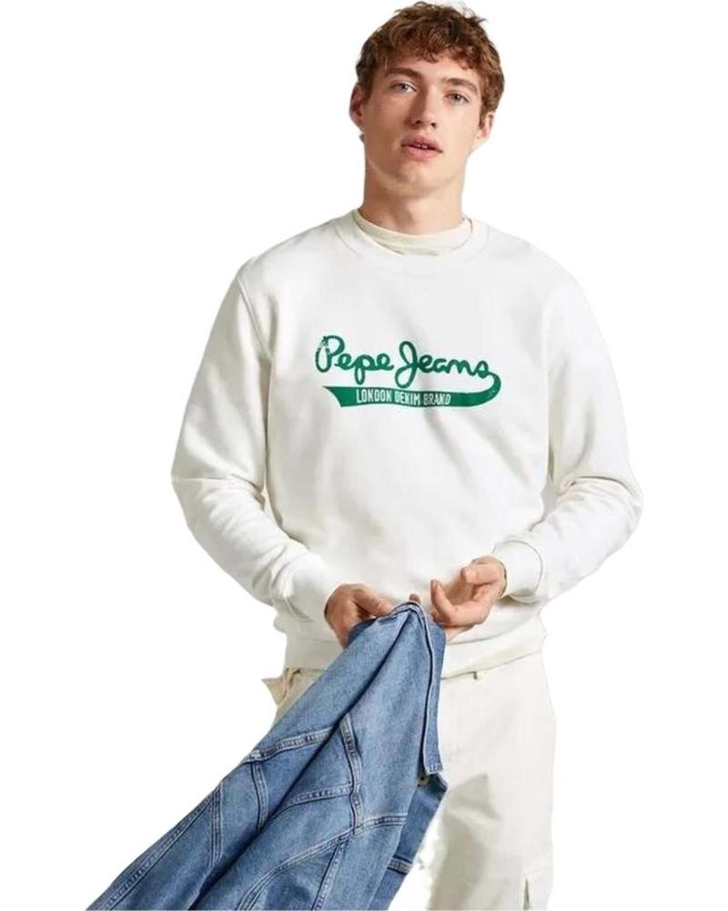 PEPE JEANS SUDADERA PEPE JEANS UNISEX BLANCA CON LOGO BLANCO