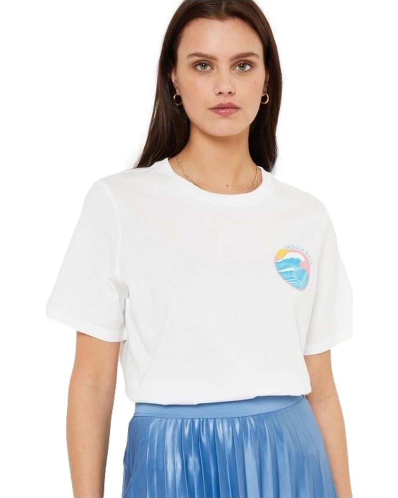 PIECES CAMISETA MANGA CORTA 17135686-2 CON GRÁFICO BLANCO