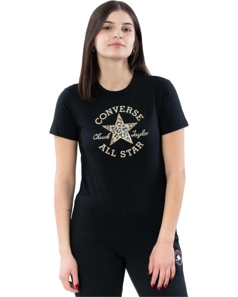CONVERSE CAMISETA CONVERSE ALL STAR NEGRA MANGA CORTA PARA MUJER NEGRO