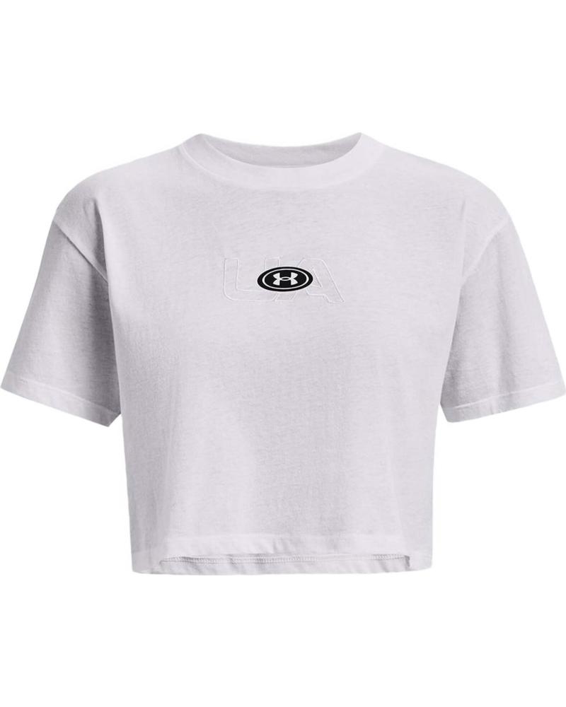 UNDER ARMOUR CAMISETA CROPPED DE MANGA CORTA UNDER ARMOUR PARA MUJER BLANCO