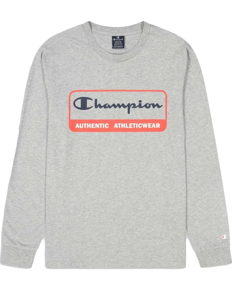 CHAMPION SUDADERA CHAMPION PARA HOMBRE GRIS CON LOGO GRIS