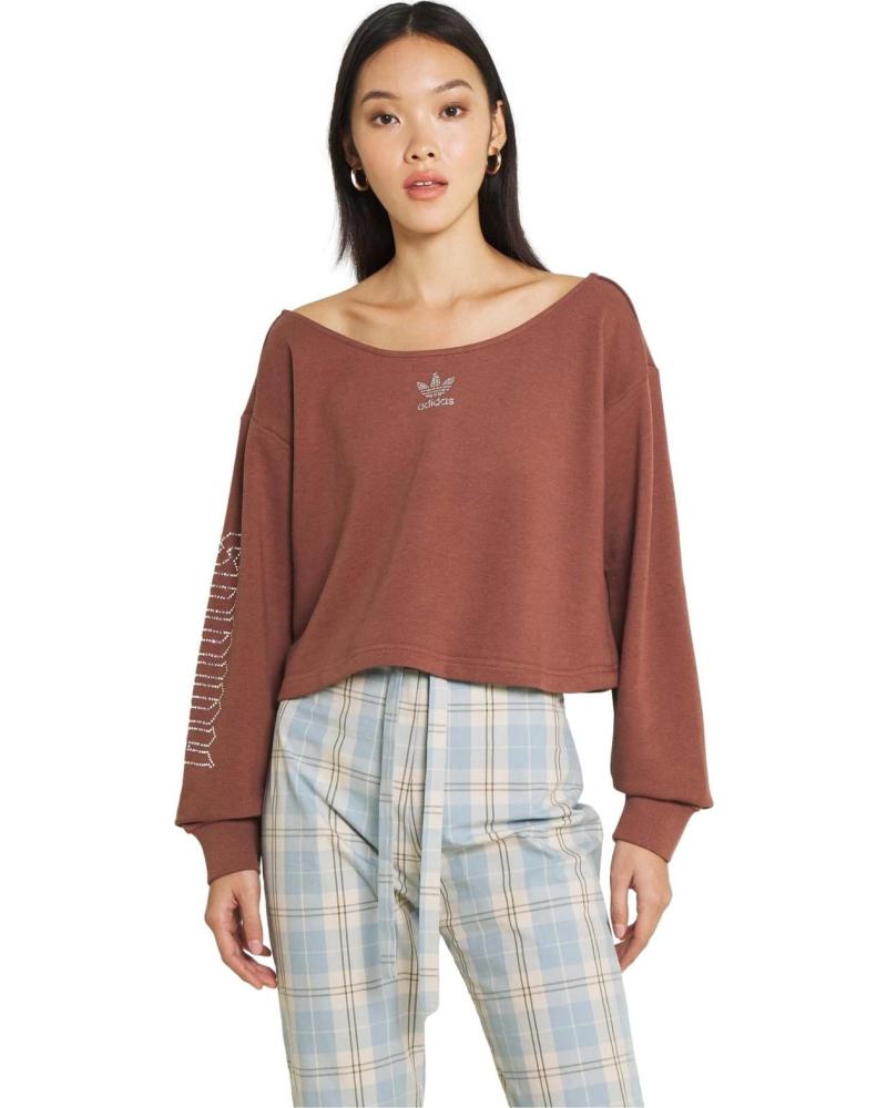 ADIDAS SUDADERA CORTA ADIDAS ESSENTIALS MUJER MARRÓN MARRON