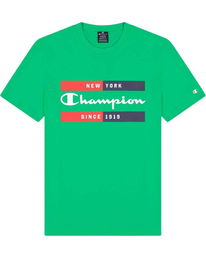 CHAMPION CAMISETA CHAMPION DE MANGA CORTA PARA HOMBRE VERDE