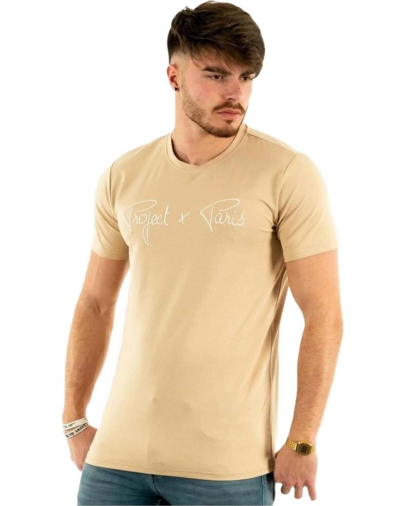 PROJECT X PARIS CAMISETA DE MANGA CORTA PROJECT X PARIS CON LOGO EN RELIEVE PARA HOMBRE BEIGE