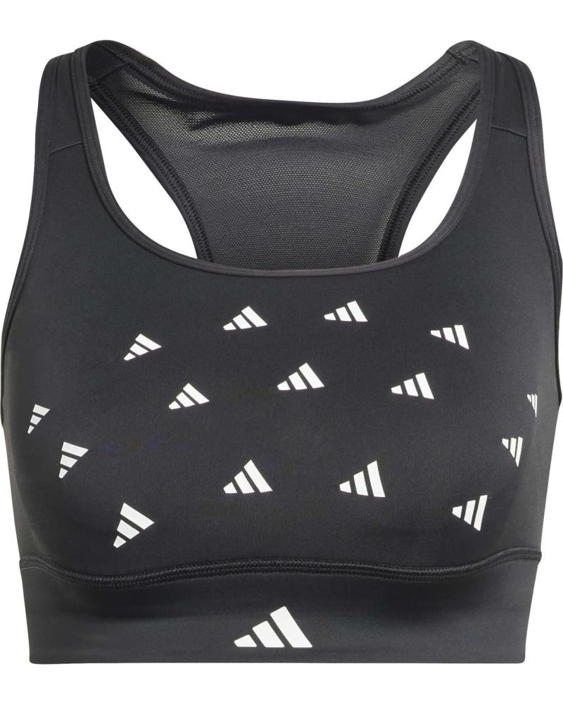 ADIDAS SUJETADOR DEPORTIVO ADIDAS ALL OVER PRINT PARA MUJER, NEGRO NEGRO