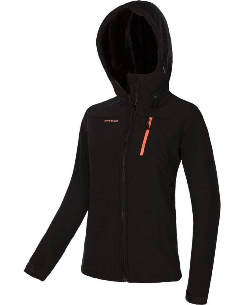 TRANGOWORLD CHAQUETA IMPERMEABLE TÉCNICA CON CAPUCHA NEGRO