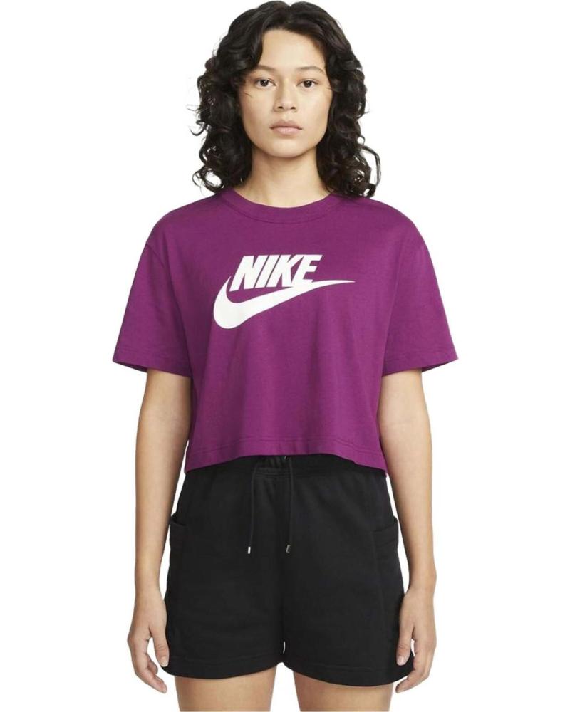 NIKE CAMISETA NIKE SPORTSWEAR CLUB FLEECE DE MANGA CORTA PARA MUJER MORADO