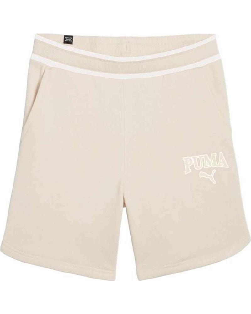PUMA PANTALÓN CORTO PUMA ESSENTIALS LOGO INFANTIL BEIGE ROSA