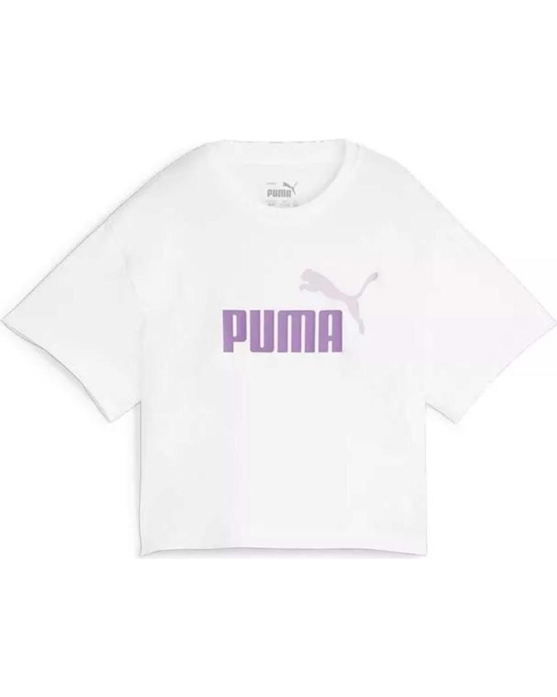 PUMA CAMISETA PUMA ESSENTIALS LOGO MANGA CORTA PARA NIÑAS BLANCO