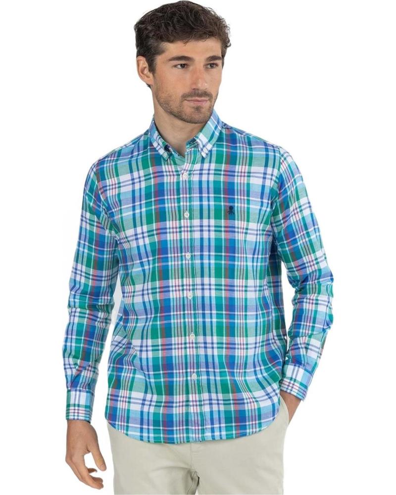 EL PULPO CAMISA DE MANGA LARGA A CUADROS PARA HOMBRE MULTICOLOR