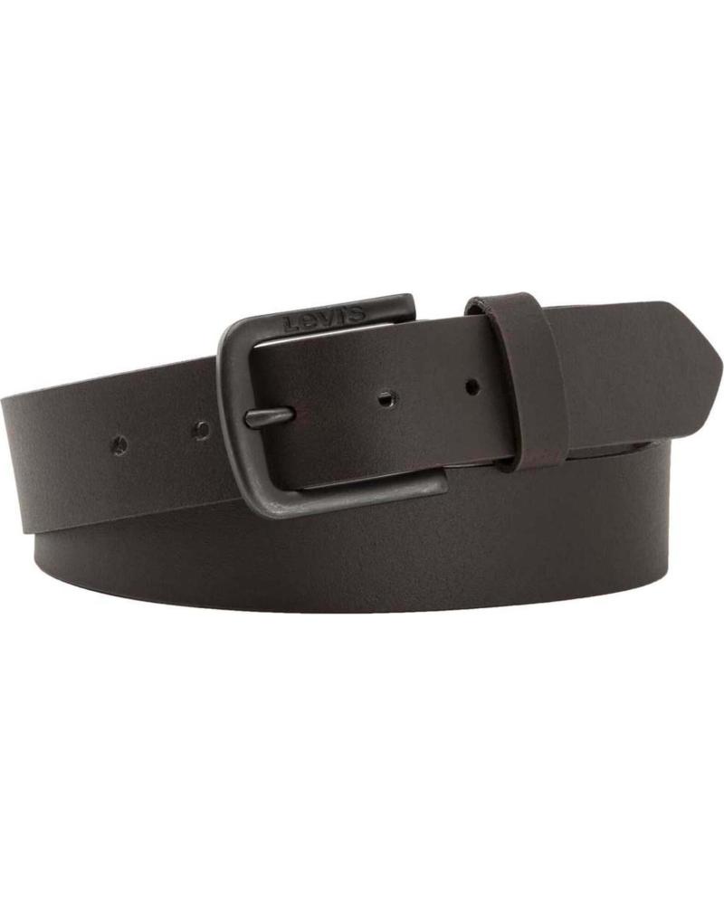 LEVIS CINTURÓN CLÁSICO DE PIEL CON HEBILLA METÁLICA MARRON