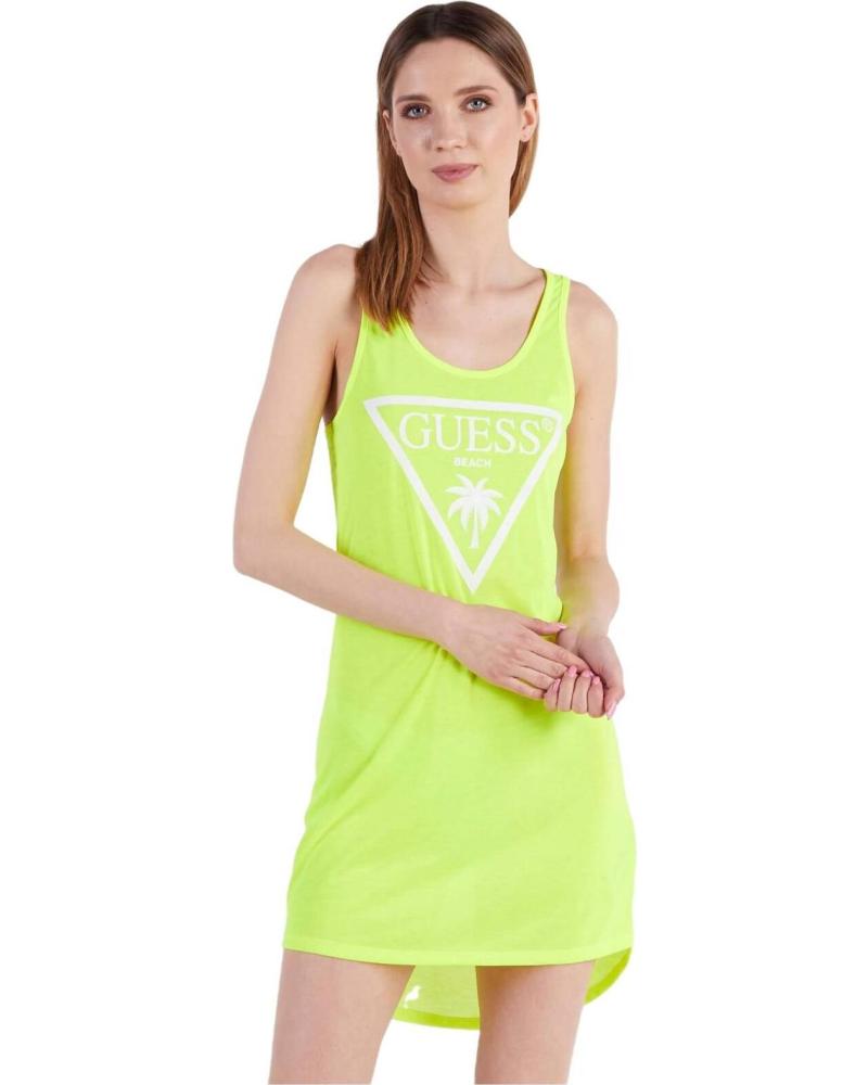 GUESS VESTIDO DE TIRANTES CON LOGO ESTAMPADO VERDE
