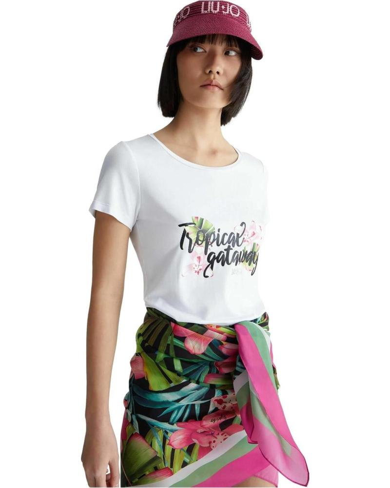 LIU JO CAMISETA LIU JO DE MANGA CORTA CON ESTAMPADO ´TROPICAL VIBES´ PARA MUJER BLANCO