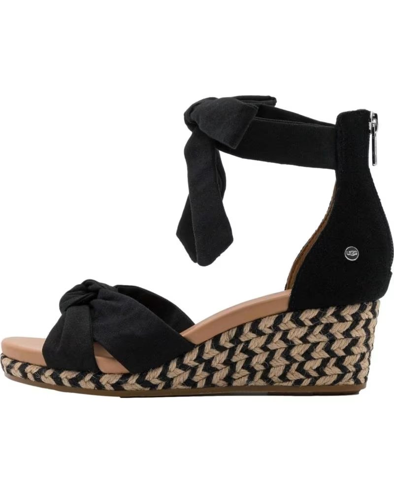 Sandalias de Plataforma Ugg con Tiras para Mujer Negro