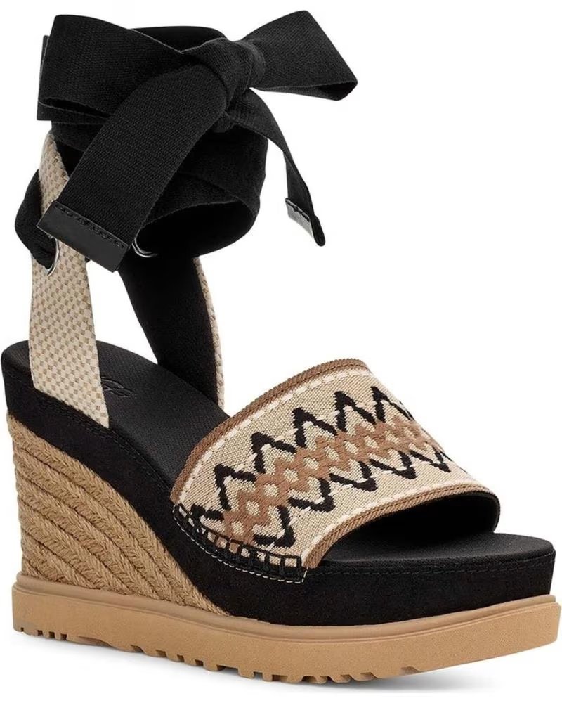 Sandalias Ugg de Plataforma con Tiras de Esparto para Mujer Negro – imagen 4