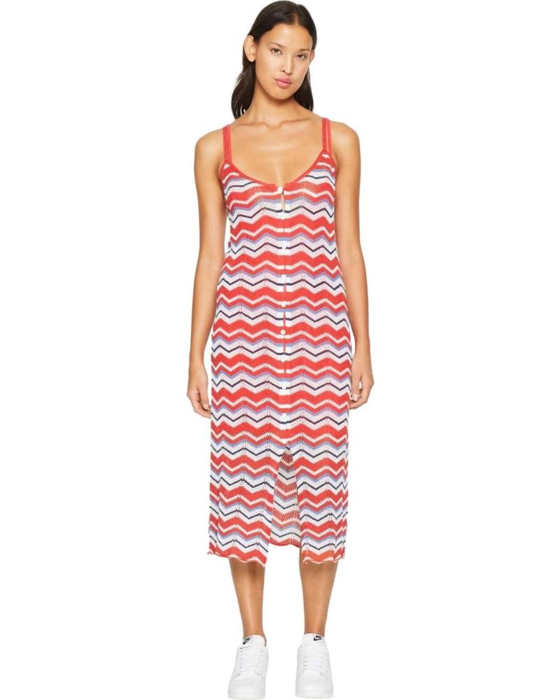 PEPE JEANS VESTIDO DE PUNTO CON ESTAMPADO DE ZIGZAG DE PEPE JEANS PARA MUJER ROJO