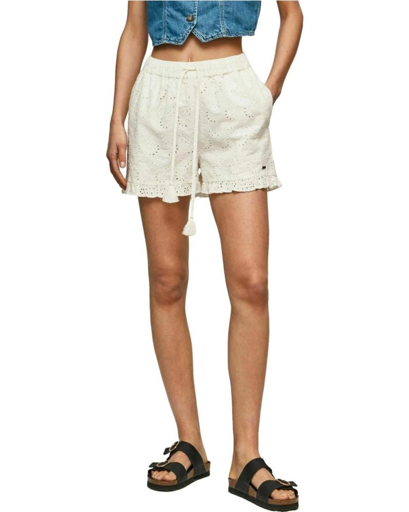 PEPE JEANS PEPE JEANS PANTALÓN CORTO ENCAJE BLANCO MUJER BLANCO