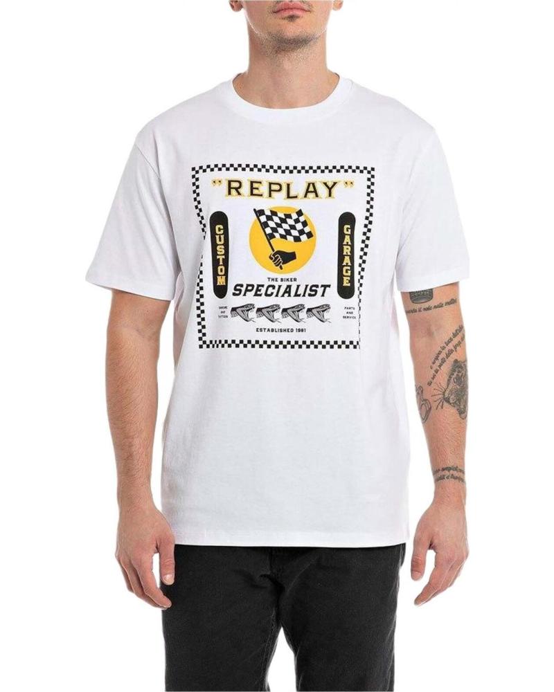 REPLAY CAMISETA REPLAY DE MANGA CORTA CON ESTAMPADO GRÁFICO PARA HOMBRE BLANCO