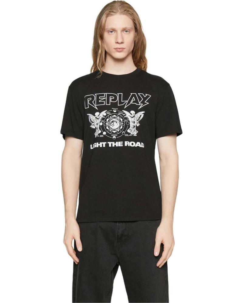REPLAY CAMISETA REPLAY DE MANGA CORTA CON ESTAMPADO GRÁFICO PARA HOMBRE NEGRO