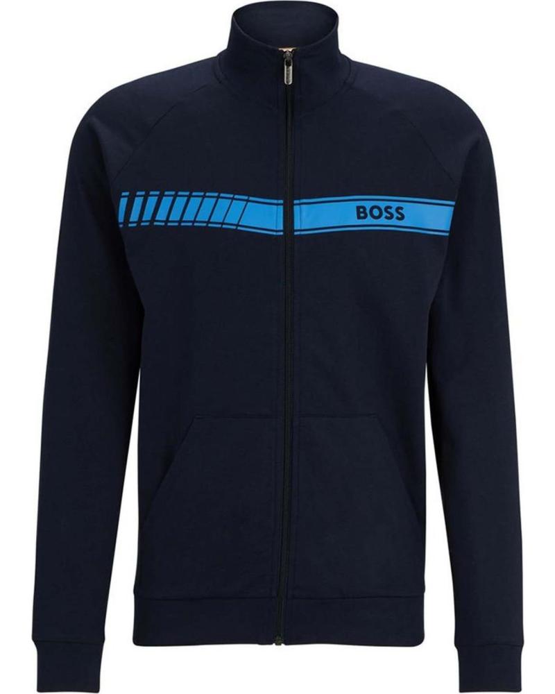 HUGO BOSS CHAQUETA DEPORTIVA BOSS DE MEDIA CREMALLERA PARA HOMBRE AZUL