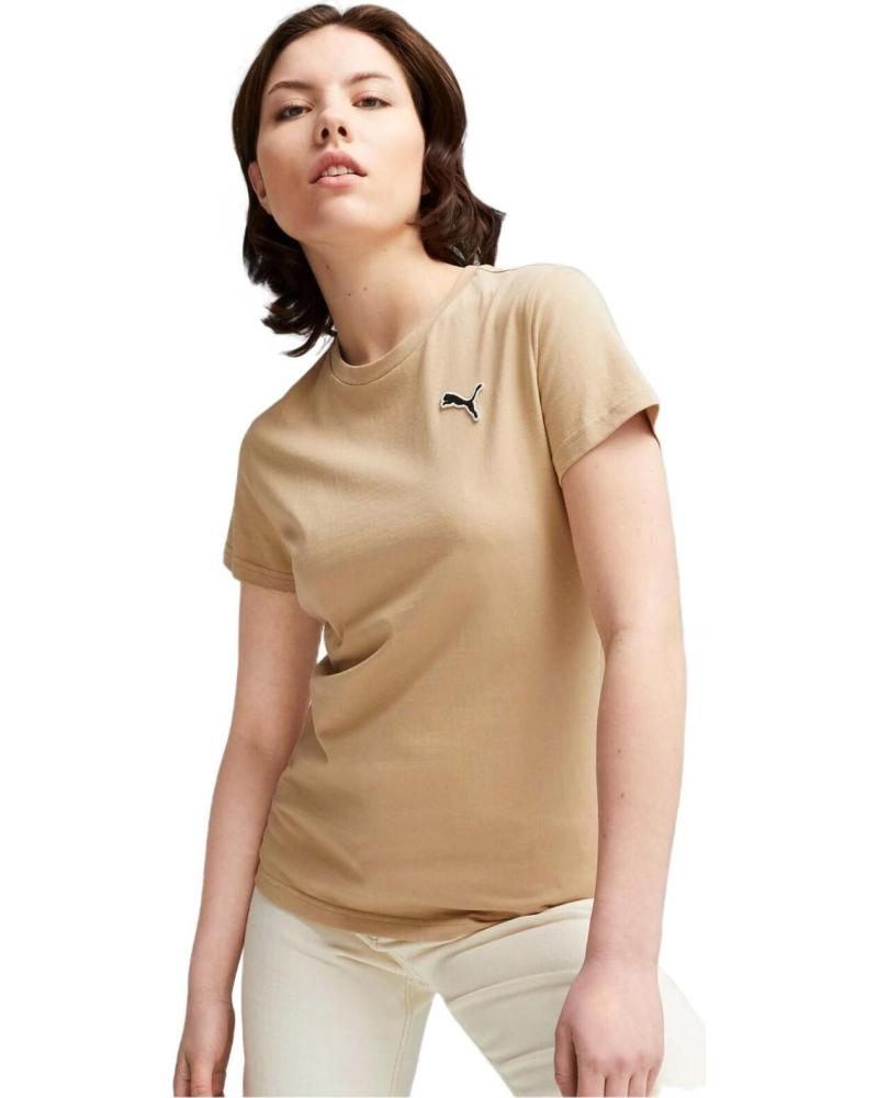 PUMA CAMISETA PUMA MANGA CORTA ESSENTIA S PARA MUJER BEIGE BEIGE