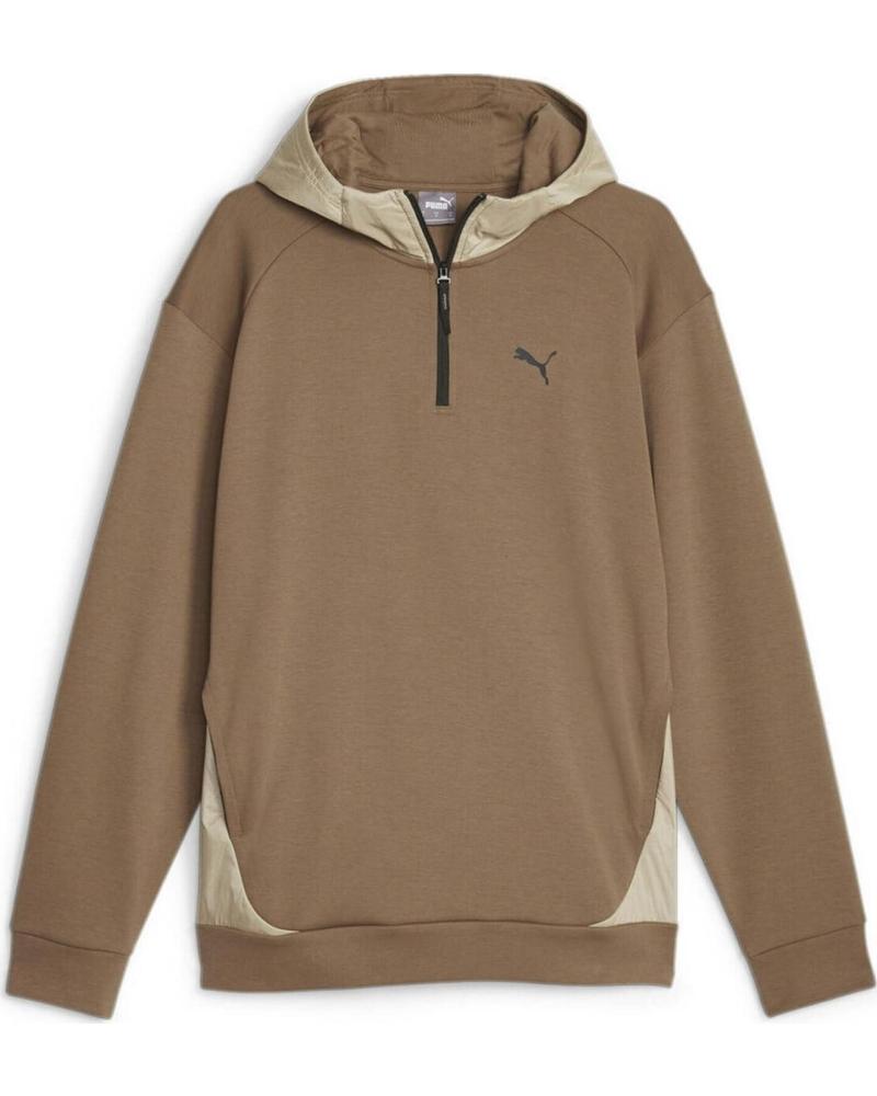 PUMA SUDADERA CON CAPUCHA PUMA DE HOMBRE MEDIA CREMALLERA MARRÓN MARRON