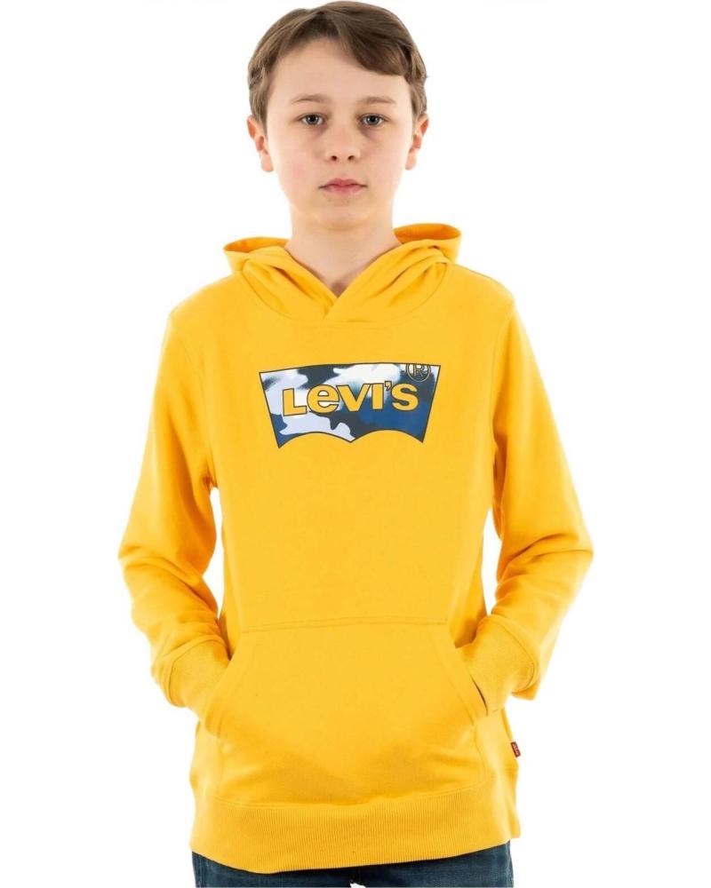 LEVIS SUDADERA CON CAPUCHA Y LOGO ESTAMPADO AMARILLO
