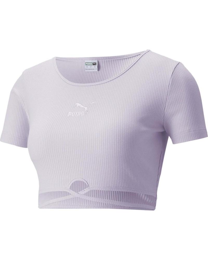 PUMA CAMISETA CORTA DE MANGA CORTA PUMA PARA MUJER MORADO