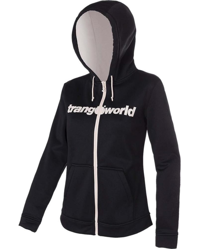 TRANGOWORLD CHAQUETA TRANGOWORLD CON CREMALLERA PARA MUJER, NEGRA NEGRO