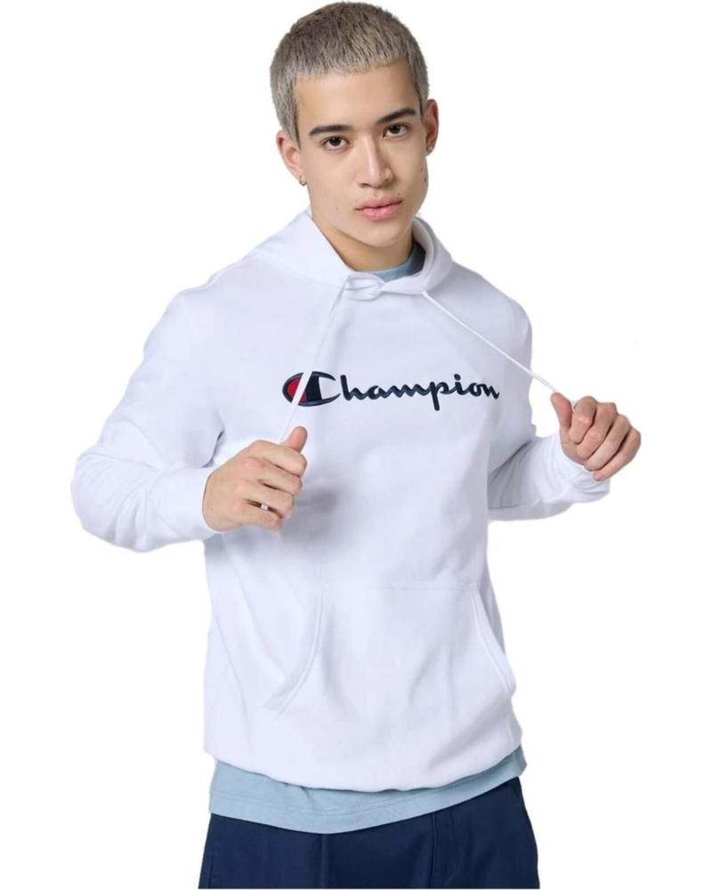 CHAMPION SUDADERA CON CAPUCHA CHAMPION LOGO TEXT UNISEX BLANCA BLANCO